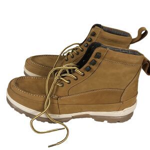 Franco Fortini Montana Boots 11 Tan Lace Up Memory Foam 501323 Leather Mens